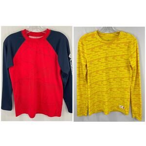 Boys Long Sleeve Athletic Shirt Lot Youth L 14/16 Columbia & Adidas